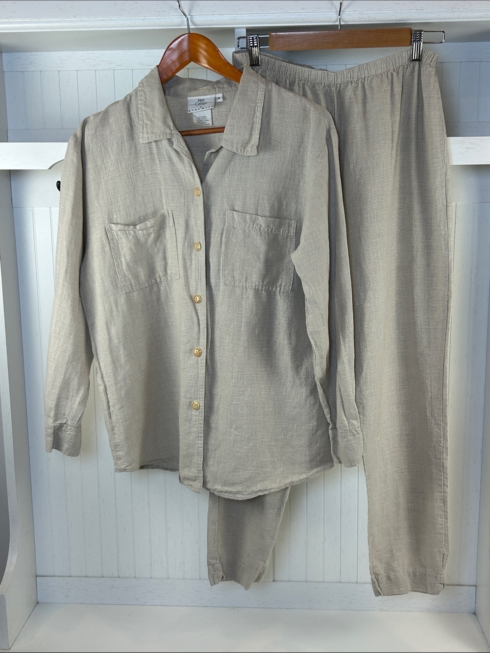 Hot Cotton Marc Ware Linen Blend 2 Piece Set M/L Coastal Lounge
